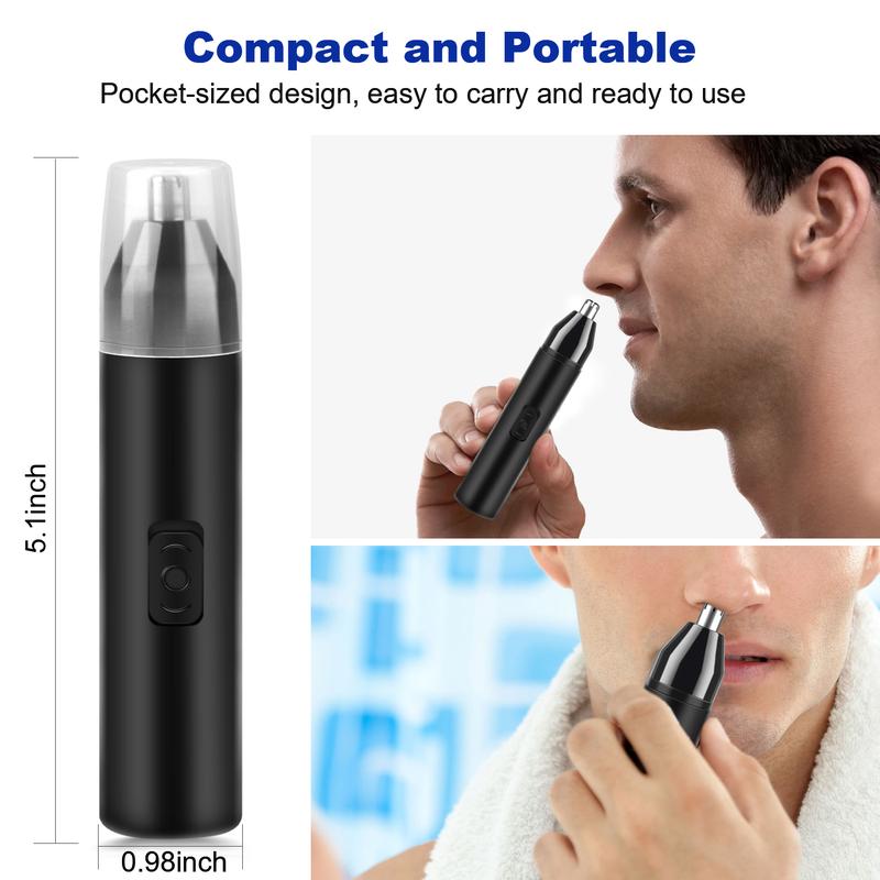 USB Rechargeable  Electric Nose Hair Trimmer as Father's Day Gifts, Portable Comfort Ear and Nose Hair Trimmer, Electric Nose Hair Clipper, Pocket Size Cordless Nose Hair Shaving Tool and Facial Hair Removal Device for Men Women