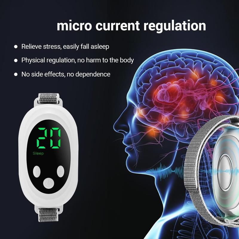 Handheld Microcurrent Sleep Aid, Intelligent Stress Relief Hypnotherapist, Sleep & Excitement 2 Modes & 20 Levels Adjustment Sleep Aid Mini Pulse Massager