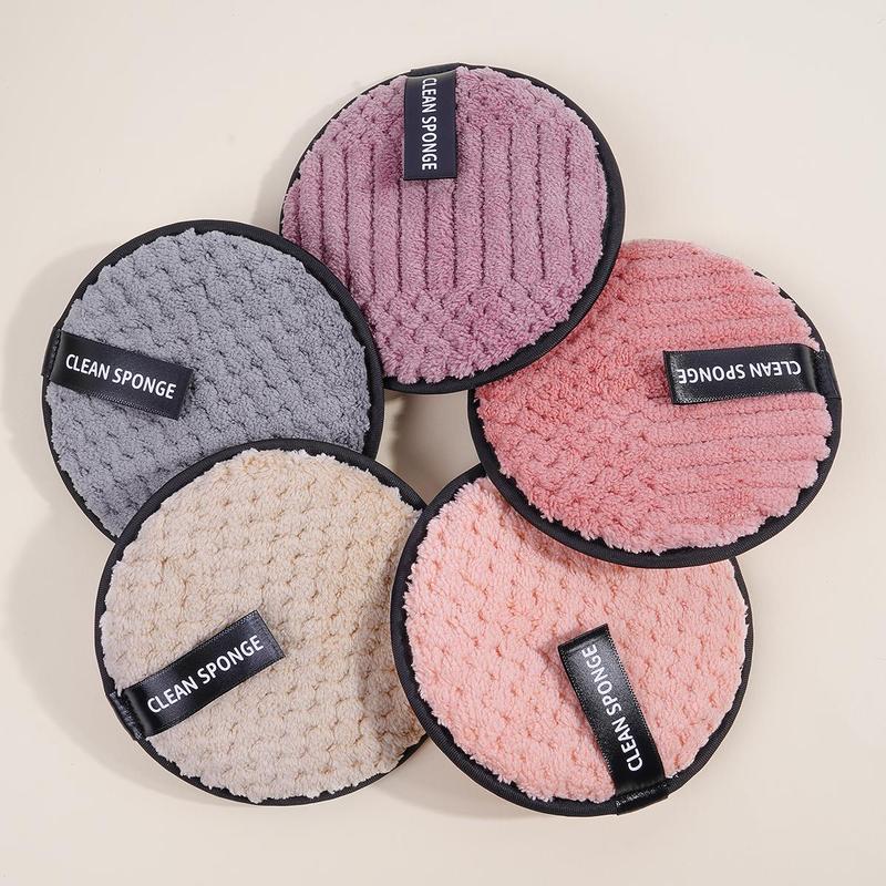 MAANGE Makeup Removal Pads, 5 Counts Round Soft Cleansing Pads for Daily Use, Double-sided Makeup Remover Pads, Face Cleansing Cloths or Face & Eyes, Christmas Gift