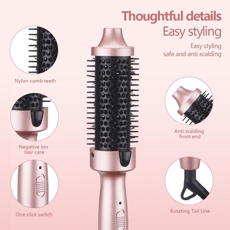 Electric Hair Curler, 1 Count Comfort Hot Air Curling Hair Iron for Fall, Negative Ion Hair Styling Tool, Hot Tools Thermal Brush, Professional Hair Styling Tool for Home & Salon Use, Ideal Gift for Christmas, Winter Gift