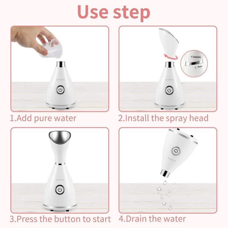 Nano Ion Facial Steamer - 10X Facial Penetration, Unclog Pores, Moisturizing Spa Humidifier, Comes with Blackhead Removal Kit, Hairband, Facial Brush Good Quality