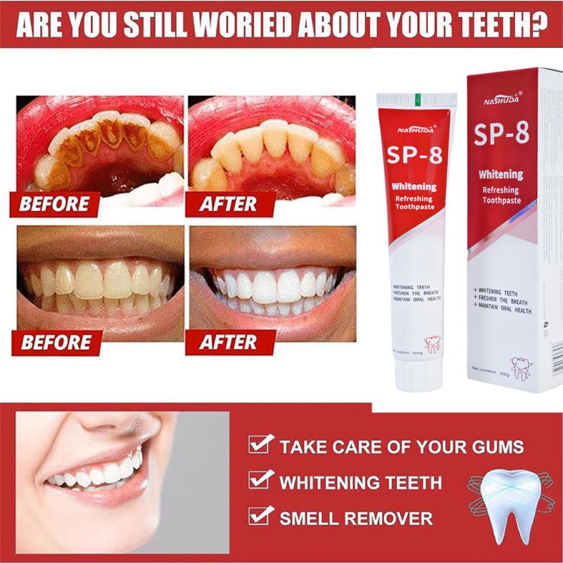 [Black Friday]NASHUDA SP-8[Triple Whitening] Probiotic Whitening Toothpaste,Free of Fluoride,Hydroxyapatite,Anti plaque, Oral Health Management