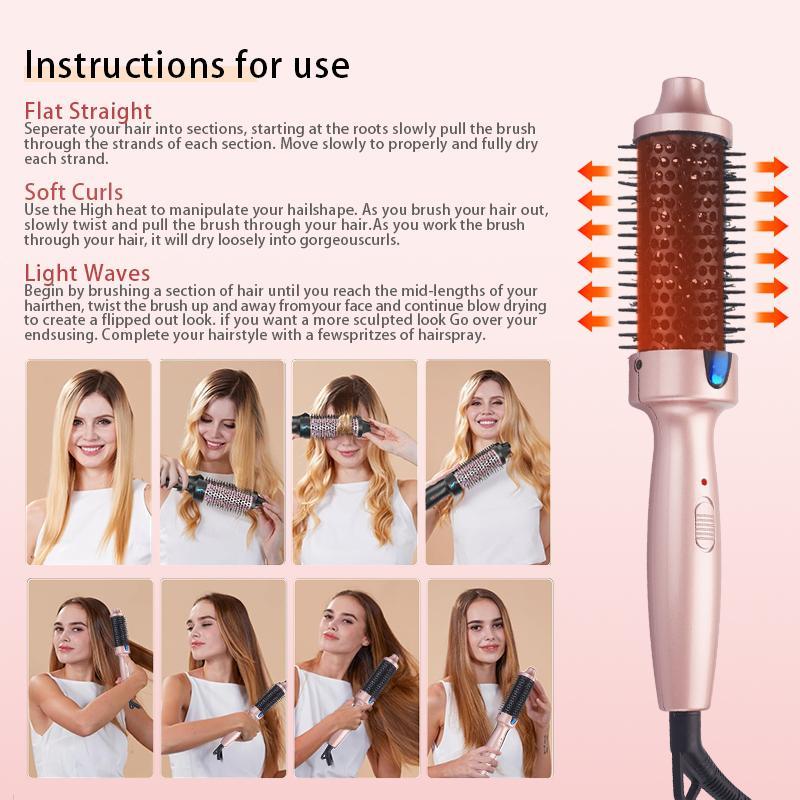 Electric Hair Curler, 1 Count Comfort Hot Air Curling Hair Iron for Fall, Negative Ion Hair Styling Tool, Hot Tools Thermal Brush, Professional Hair Styling Tool for Home & Salon Use, Ideal Gift for Christmas, Winter Gift