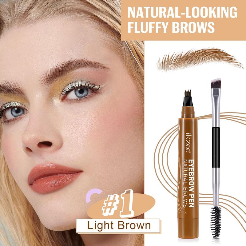 Waterproof Eyebrow Pencil with Brush, 1 2 Boxes Long Lasting Eyebrow Pen with Brush, Brow Styling Brush, Eye Brow Makeup Tool, Makeup Accessories