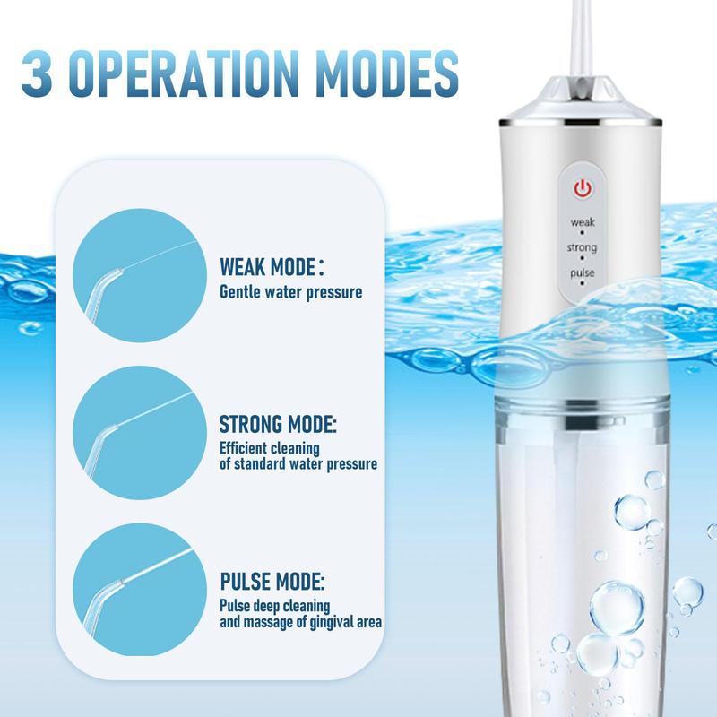 Cordless Oral Hygiene Tool - 3 Mode Water Flosser with 4 Nozzles Christmas present