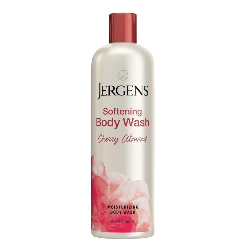 Jergens Softening Body Wash, 22 Ounces (Pack of 1) | Daily Moisturizing Skin Cleanser | Cherry Almond | pH Balanced | Paraben Free, Dye Free, Dermatologist Tested