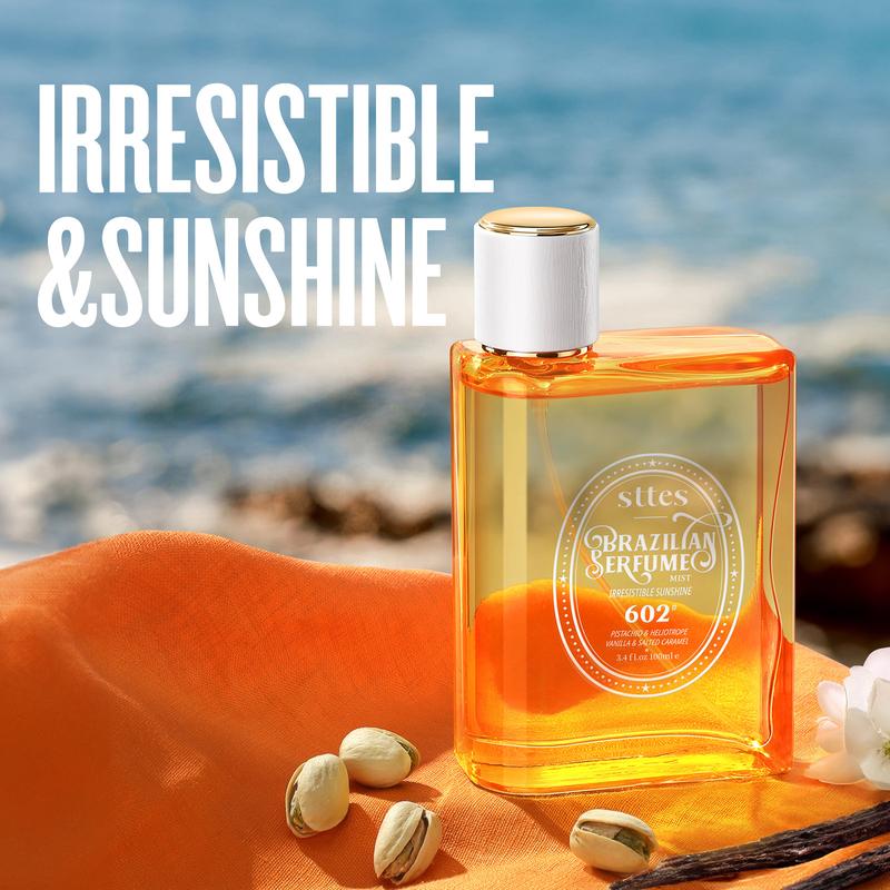 Sttes brazilian Perfume 602#（Irresistible Sunshine） - Eau De Perfume 100ml (3.4fl Oz)  vanilla Gourmet tune (Caramel vanilla flavor)