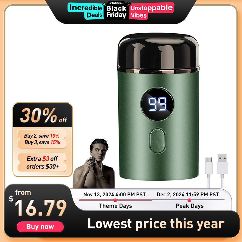 Mini Electric Shaver, Travel Razor, IPX7 Waterproof Cordless Portable Razor, Type-C Charging, Mini Shaver,Suitable for Home,Car,Trave dry use cordless electric