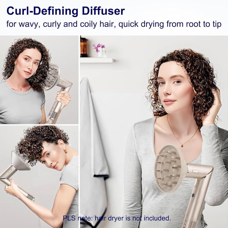 Diffuser Attachment for Shark Flexstyle HD430 Hair Blow Dryer, Styling Tool for Wavy Curly Coily Hair, Enhances Natural Curls, Stone Color