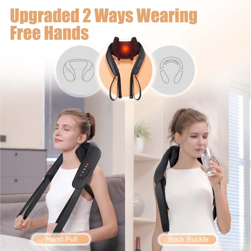 neck and shoulder massage shawl massagers with Heat - Deep Tissue 6D Kneading Pillow,  Foot, Legs,Body - Relieve Muscle Pain Mothers day gift