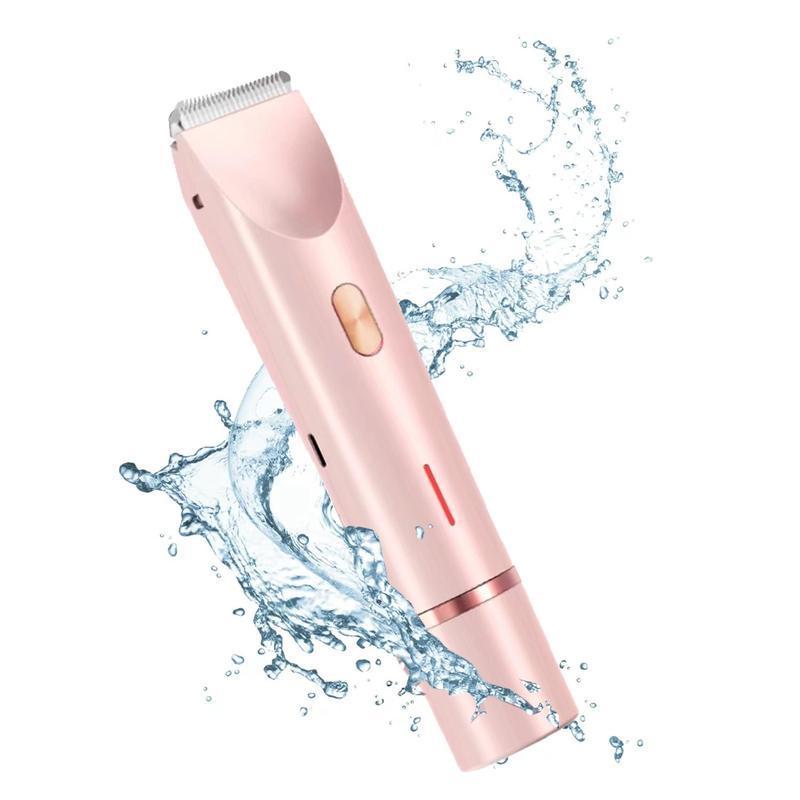 Electric Hair Trimmer, 1 Box Rechargeable 2 in 1 Body & Facial Hair Removal Tool, Waterproof Wet & Dry Use Trimmer for Women