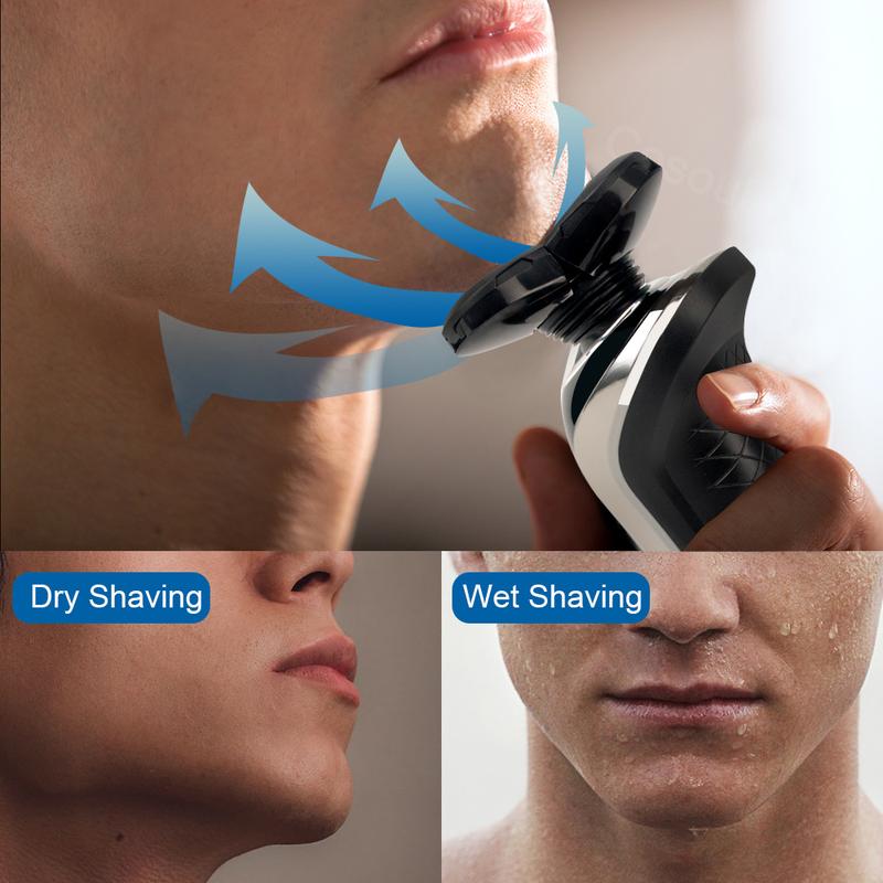 Mens Electric Razor for Men Electric Shavers, 6 in 1 Electric LCD Rotary Shaver Cordless, 4D Shaver for Mens Rechargeable Razors for Shaving Electric Cordless Men's Electric Shaver Waterproof Wet Dry