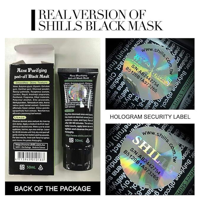 SHILLS Blackhead Remover, Pore Control, Skin Cleansing, Purifying Bamboo Charcoal, Peel Off Face Mask,1 Bottle(1.69 fl. oz)