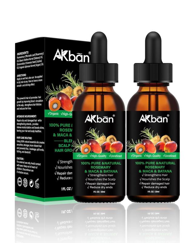 Hot Sale !!!! Christmas 2024 51% off - 2 pcs AKBAN Rosemary & Batana Oil -Blended with Jojoba & Argan Oil-100% Organic Essential Oil forHair Haircare Daily Repairing Restore Moisture Vitamins [Free ship].