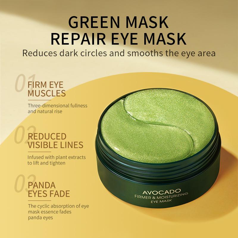 AUDOZAVA Avocado Eye Mask, Natural EssenceHydrating Eye Mask, Moisturizing underEye Patches Eye Gel Pads for SoothingDark Circles, Eye Treatment, Puffiness &Wrinkles, Nourishing Eye Mask