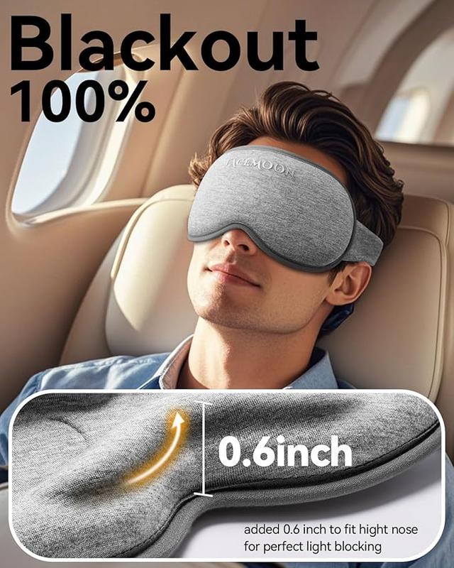 Weighted Eye Mask for Sleeping, Blackout Sleep Mask for Women Men, Lash Extension Eye Covers, Memory Foam, 3D Contoured, Airplane Travel Essentials