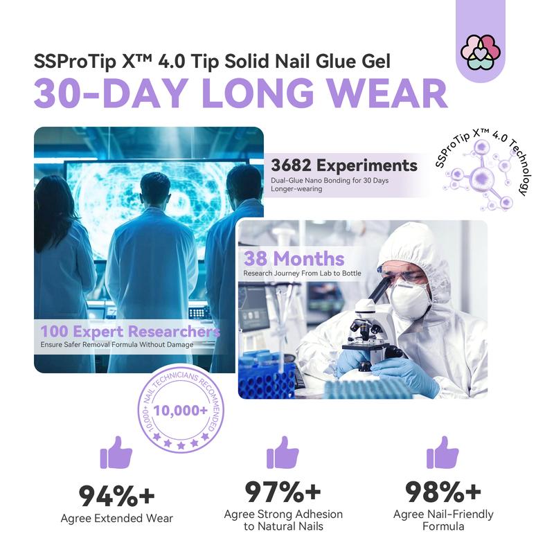 Saviland 30G SSProTip X Solid Nail Glue Gel for 3D Sculpture - 2024 Resin Bond Solid Gel for False Tips - Nail Art Nail Care