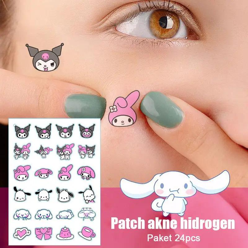 24 PCS SET Kuromi Pimple Patch Acne Colorful Invisible Acne Removal Skin Care Stickers Concealer Face Spot Beauty Makeup Tools