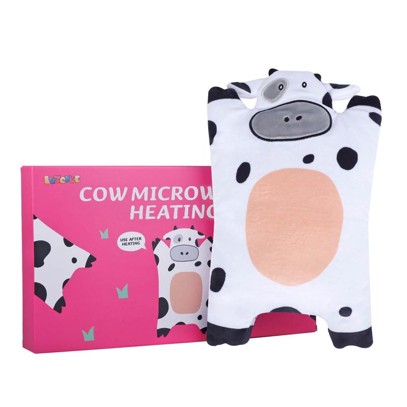 Microwave Heating Pad, Cute Cow Design Heating Pad, Removable Lavender Scented Plush, Manual Massage Tool for Menstruation Period