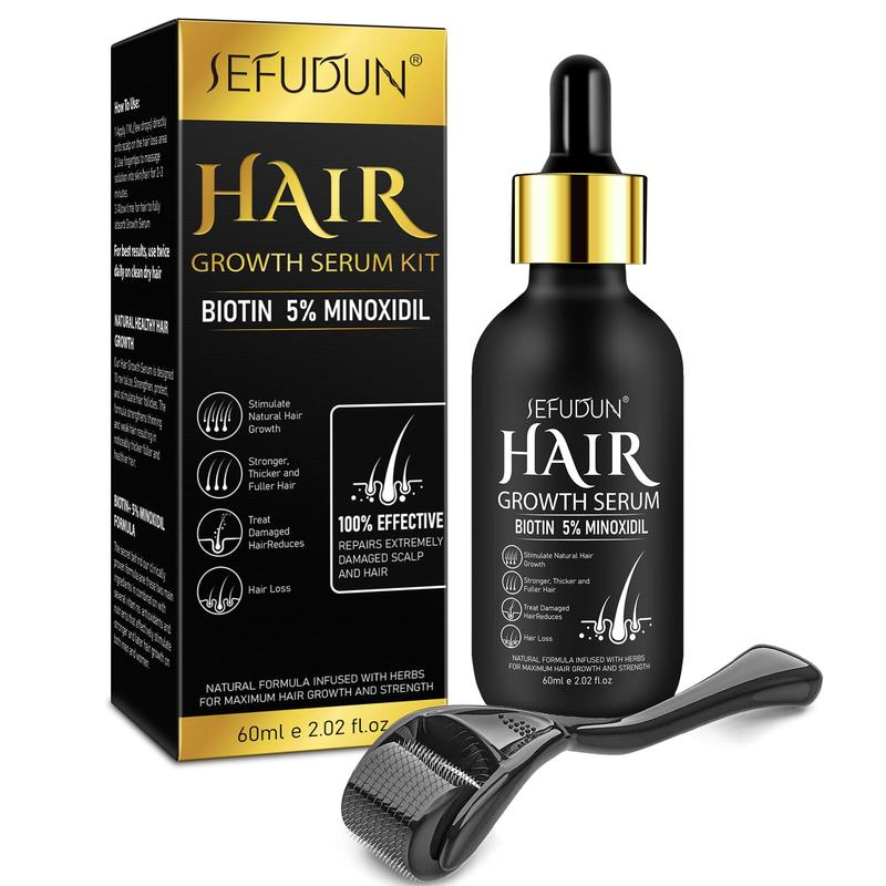 Sefudun 5% Minoxidil Hair  Serum, Hair Densification & Strengthening Serum, Natural Hair Beard Care Product for Men & Women