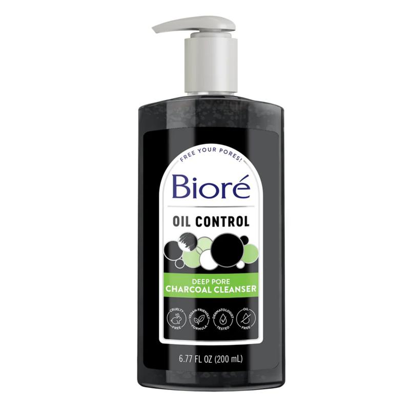 Bioré Deep Pore Oil Control Charcoal Face Wash, Facial Cleanser for Dirt and Makeup Removal From Oily Skin, 6.77 Ounce