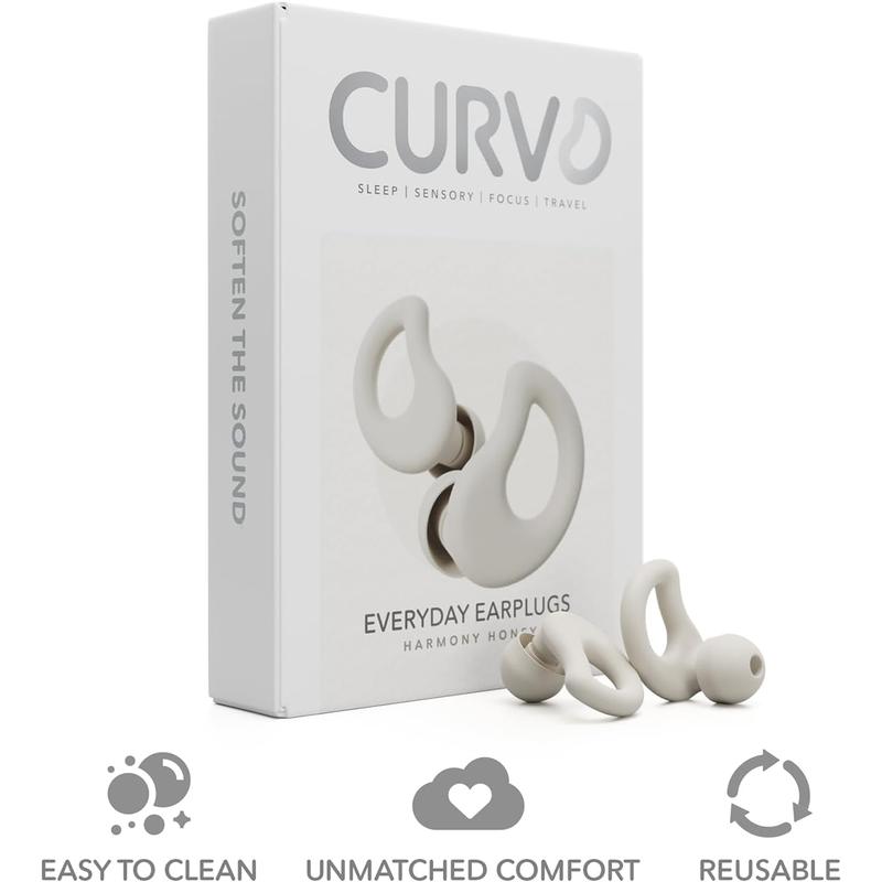 CURVD Everyday Earplugs - Great for Travel, Sound Sensitivity, Concerts, Parenting, Productivity - Noise Dampening & Ultra Soft