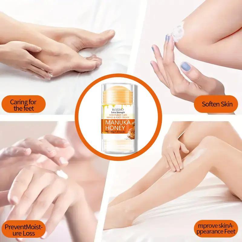 40g Honey Hand & Foot Care Stick, Hydrating Hand & Foot Moisturizer For Rough and Cracked Skin, Daily Skin Care For Hands, Elbows and Feet