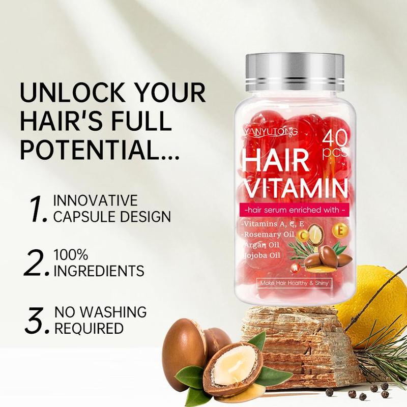 Hair Vitamin Capsule, 40pcs box Hair Vitamin Serum, Moisturizing Hair Care Capsule, Hair Care Product for Women & Men