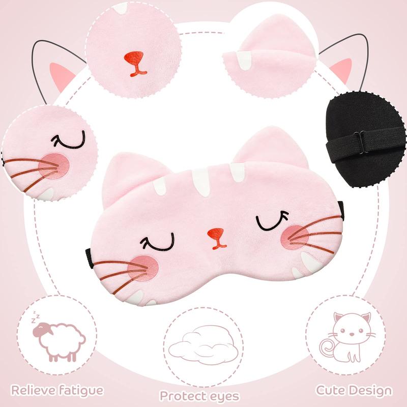 Cute Eye Mask for Sleeping 3 Pieces Cartoon Dog Face Eye Cover Funny Animal Cat Sleeping Mask Soft Lightweight Night Sleep Eye Masks Kitty Eye Mask Blindfolds for Women Men Kids