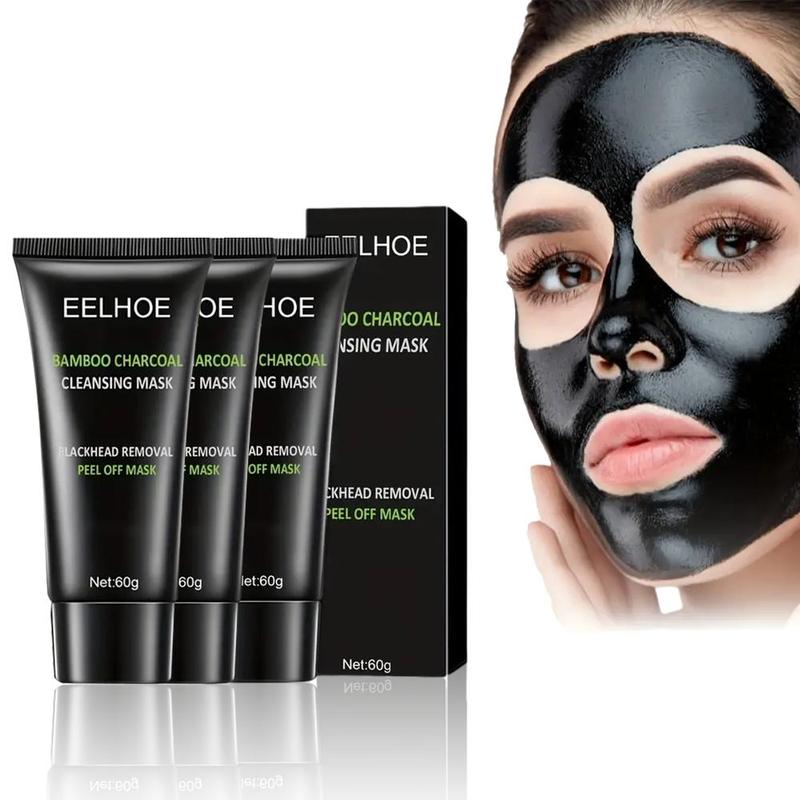 Bamboo Charcoal Cleansing Mask, Summer Deep Cleansing Peel Off Mask for Daily Use, Facial Skin Care Products for Women & Men