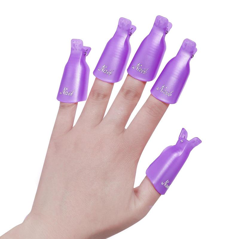 10pcs set Nail Polish Remover Clip, Nail Art Remover Cover, Nail Polish Remover Finger Cover, Nail Art Remover Manicure Tool for Home and Salon, Christmas Gift