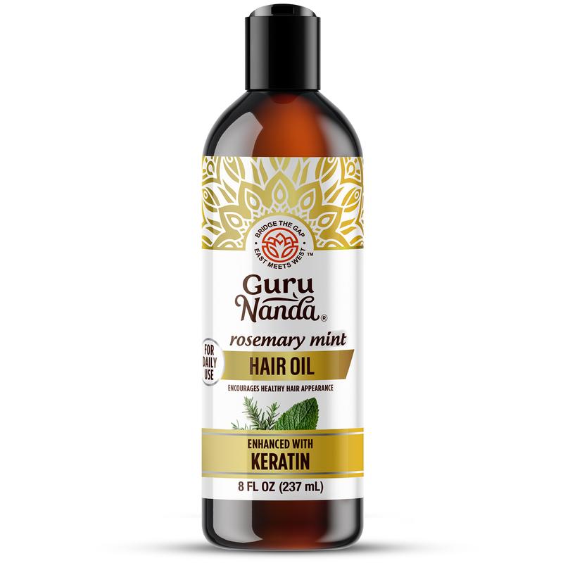 8oz GuruNanda Rosemary Mint  for Hair Growth with Keratin & Vitamin E Oil - Encourages Scalp, Shine & Hair Strengthening- Natural, Cruelty-Free