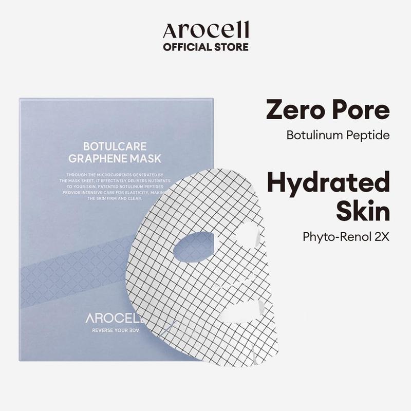 [AROCELL Official] BOTULCARE GRAPHENE FACE SHEET MASK | Hydrating, Firming & Anti-Wrinkle | Pore Minimizing & Elasticity Boost | Korean Skincare