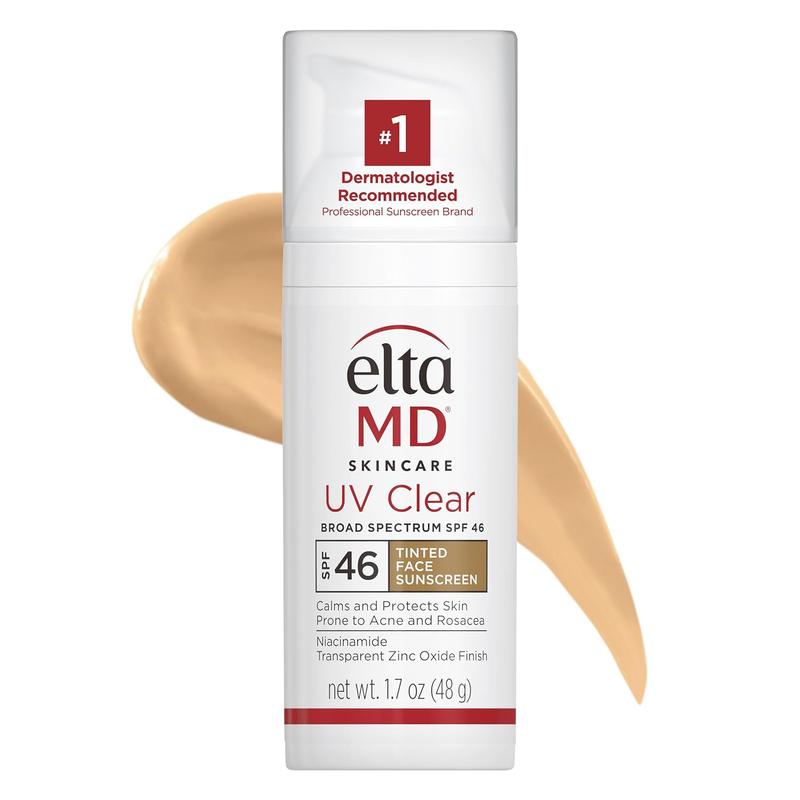 EltaMD UV Clear Tinted Face Sunscreen, Oil-Free Tinted Sunscreen with Zinc Oxide, Dermatologist Recommended Sunscreen, 1.7 oz Pump Comfort Skin Repair Facial Skincare