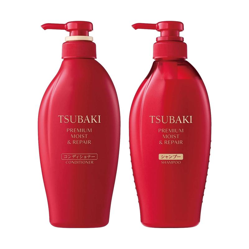 SHISEIDO TSUBAKI Red Camellia 0s Salon-Level Moisturizing, Ultimate Moisturizing Hair Shampoo&Conditioner 15.22 fl oz*2