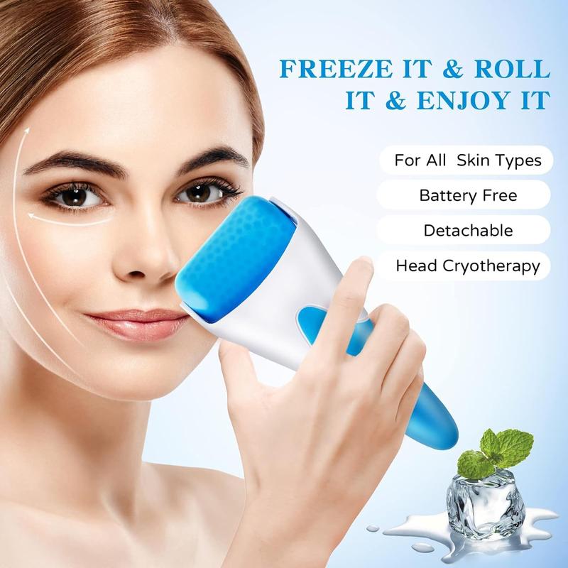 Ice Roller For Face and Eye, Facial Skin Care Tools For Puffiness Migraine Relief and Minor Injury, Upgraded Face Ice Roller Massager For Women