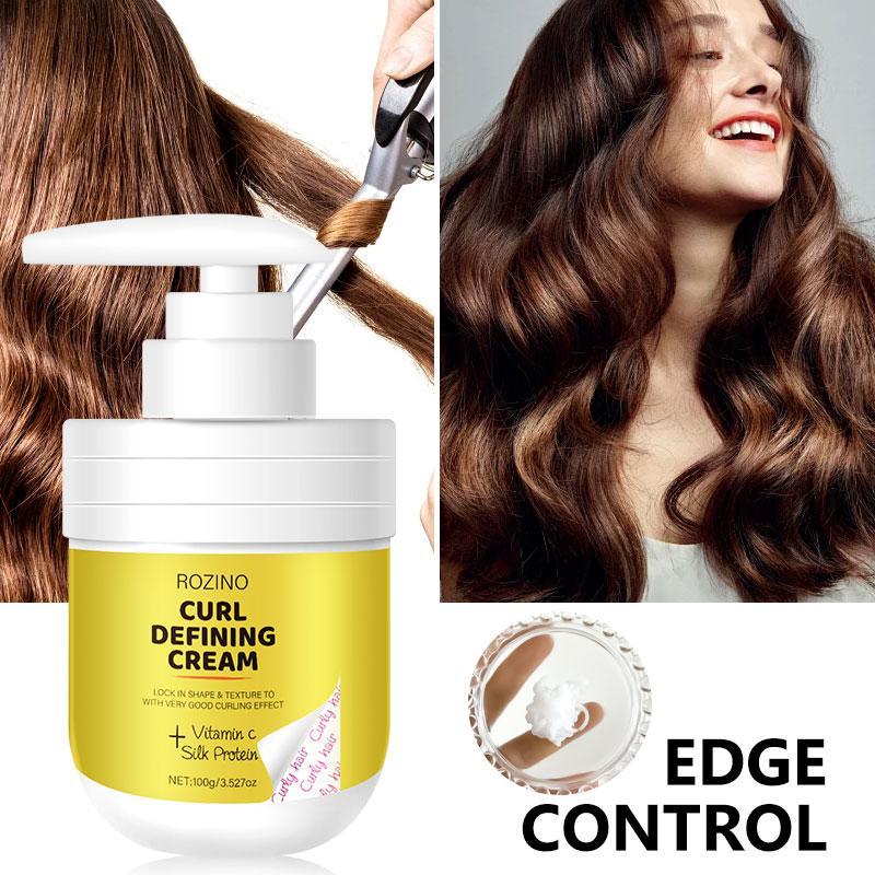 Vitamin C & Silk Protein Curl Defining Cream, Fluffy Hair Cream for Men & Women, Professional Hair Care Product for Daily Use