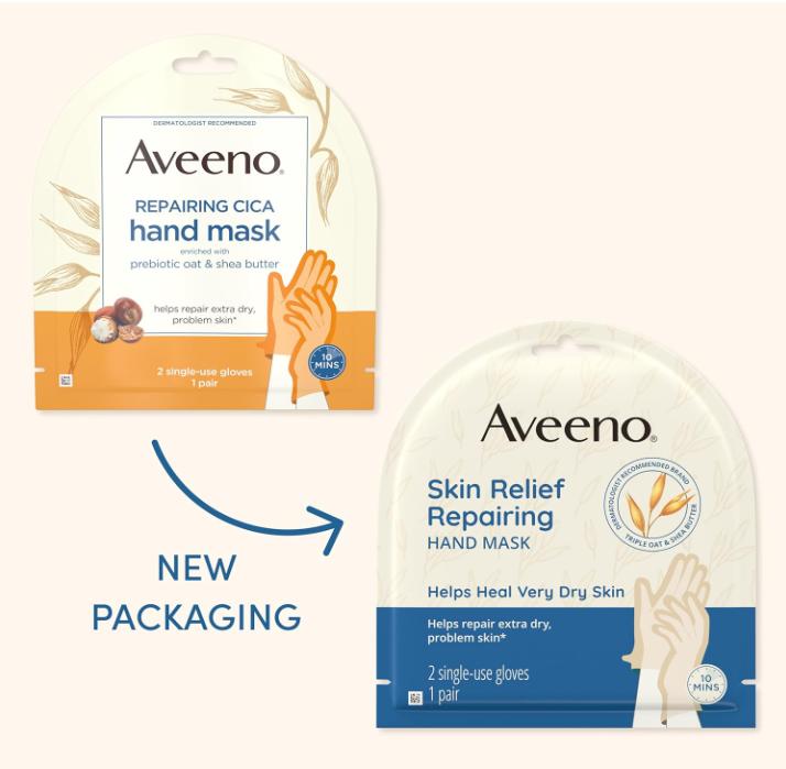 Skin Relief Repairing Hand Mask, Moisturizing Gloves with Prebiotic Oat & Shea Butter for Very Dry Skin, Hand Care for Sensitive Skin, Fragrance-Free, 1 Pair of Single-Use Gloves