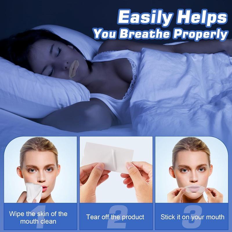 Hecmoks Comfort Sleep Patch, 90 120pcs set Anti-snoring Mouth Tape for Mouth Breathing, Anti Snoring Sleep Sticker for Daily Use