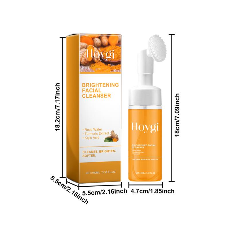 2pcs pack NEW - Hoygi Turmeric + Kojic Acid Foaming Facial Cleanser + Silicone Brush Cleansing Skincare, Skin Repair, Dark Spot Reducer, Gentle Comfort Facial Cleansing - 200 bottles on great deal in 3 days Gentle Comfort Facial Wash