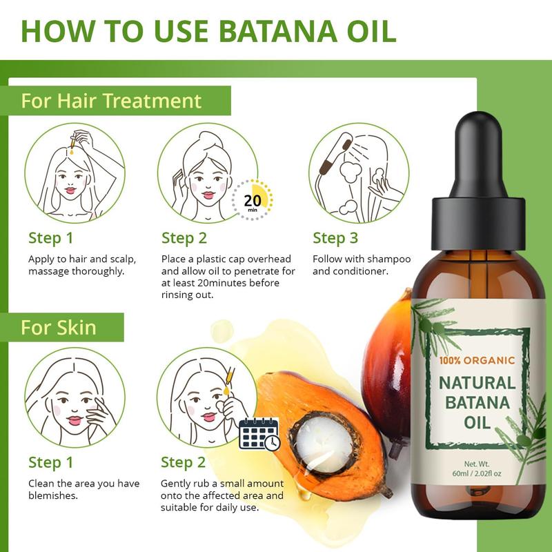 Raw Batana Oil for Hair Growth from Honduras, Dr. Sebi Hair Oil 100% Natural and Pure