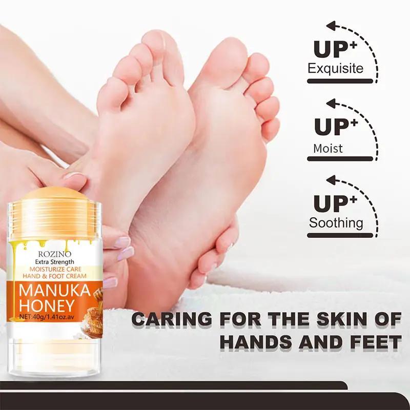 40g Honey Hand & Foot Care Stick, Hydrating Hand & Foot Moisturizer For Rough and Cracked Skin, Daily Skin Care For Hands, Elbows and Feet