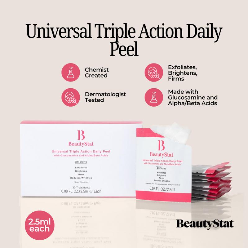 BeautyStat Universal Triple Action Daily Peel - Exfoliates, Brightens, & Firms - Chemist Created - Dermatologist Tested Skincare Exfoliant Skincare Exfoliant