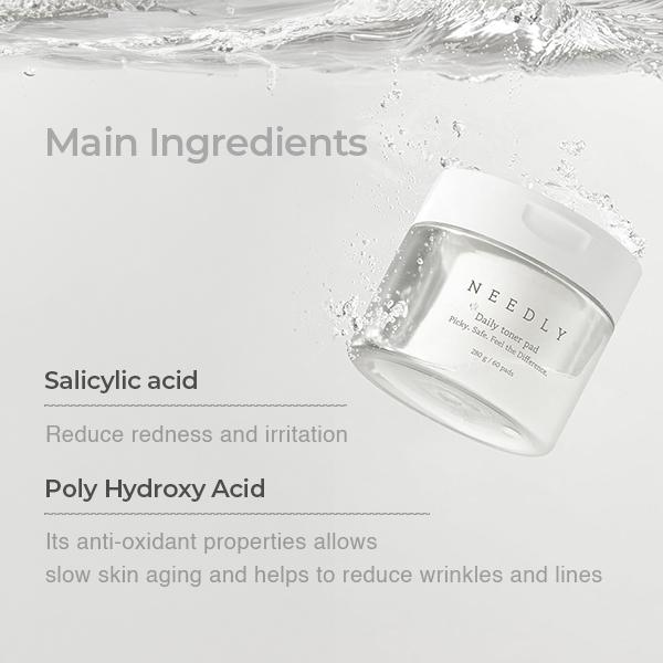 [NEEDLY] | Exfoliating Facial Pads with BHA & PHA | Daily Toner Pad | for Pore Tightening korean moisturizing facial pad