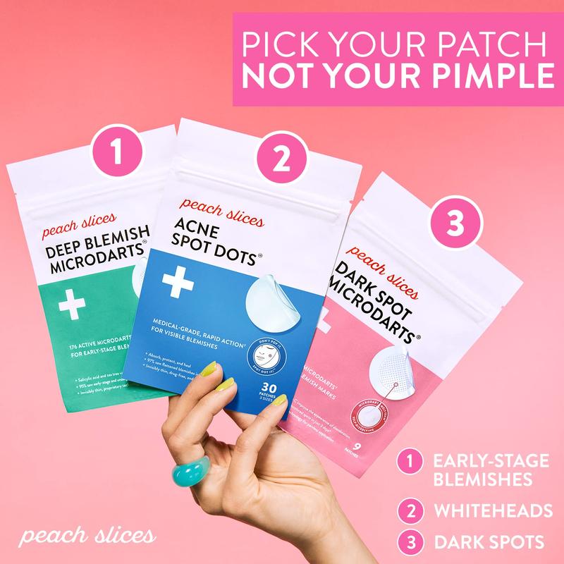 Peach Slices MicroDarts | For Post-Blemish Redness | Self-Dissolving | Niacinamide, Vitamin C, Hyaluronic Acid, and Cica | Vegan | Cruelty Free | 9 Patches