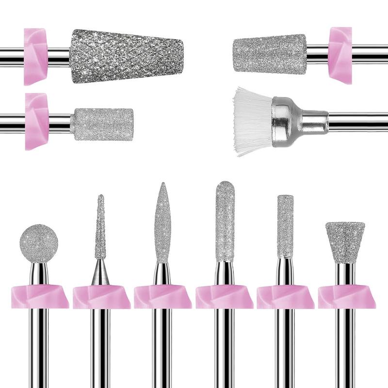 Makartt 10Pcs Diamond Sanding Nail Drill Bit Set Manicure Nail Care Nail Art Cutics