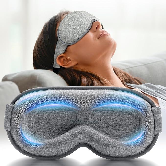 Weighted Eye Mask for Sleeping, Blackout Sleep Mask for Women Men, Lash Extension Eye Covers, Memory Foam, 3D Contoured, Airplane Travel Essentials