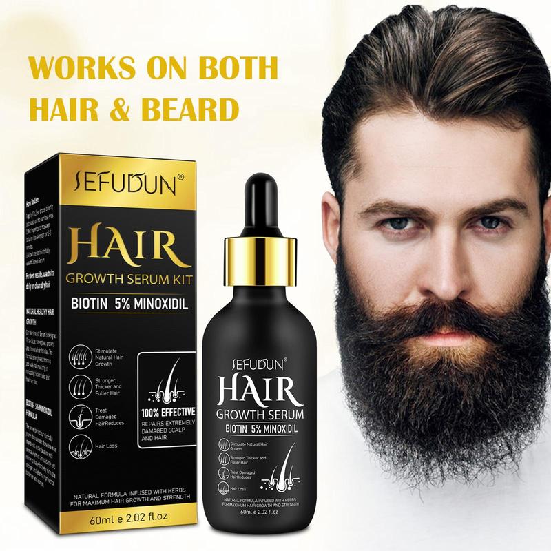 Sefudun 5% Minoxidil Hair  Serum, Hair Densification & Strengthening Serum, Natural Hair Beard Care Product for Men & Women