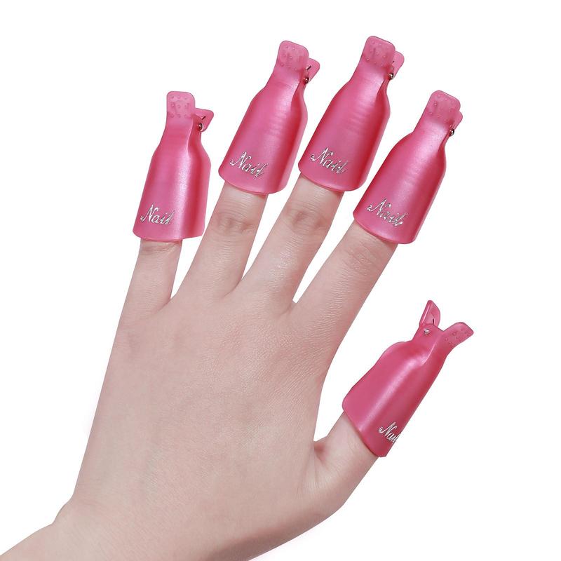 10pcs set Nail Polish Remover Clip, Nail Art Remover Cover, Nail Polish Remover Finger Cover, Nail Art Remover Manicure Tool for Home and Salon, Christmas Gift